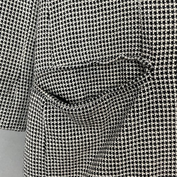 Vintage Paul Stanley Blazer Jacket Women Black White Single Button‎ Boxy Office - Picture 8 of 16